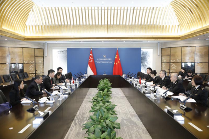 海关总署副署长张宝峰会见新加坡永续发展与环境部常任秘书王赐吉 海关总署副署长张宝峰会见新加坡永续发展与环境部常任秘书王赐吉